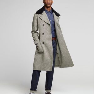TODD SNYDER DOUBLE BREASTED HERRINGBONE TOPCOAT
